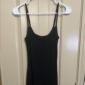 SKIMS Soft Lounge Long Slip Black Dress